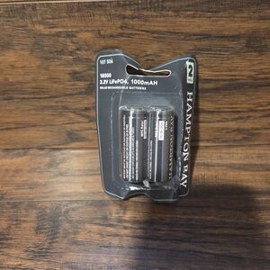 2x Hampton Bay Lithium Phosphate 1000mAh Solar Rechargeable 3.2V Batteries 18500